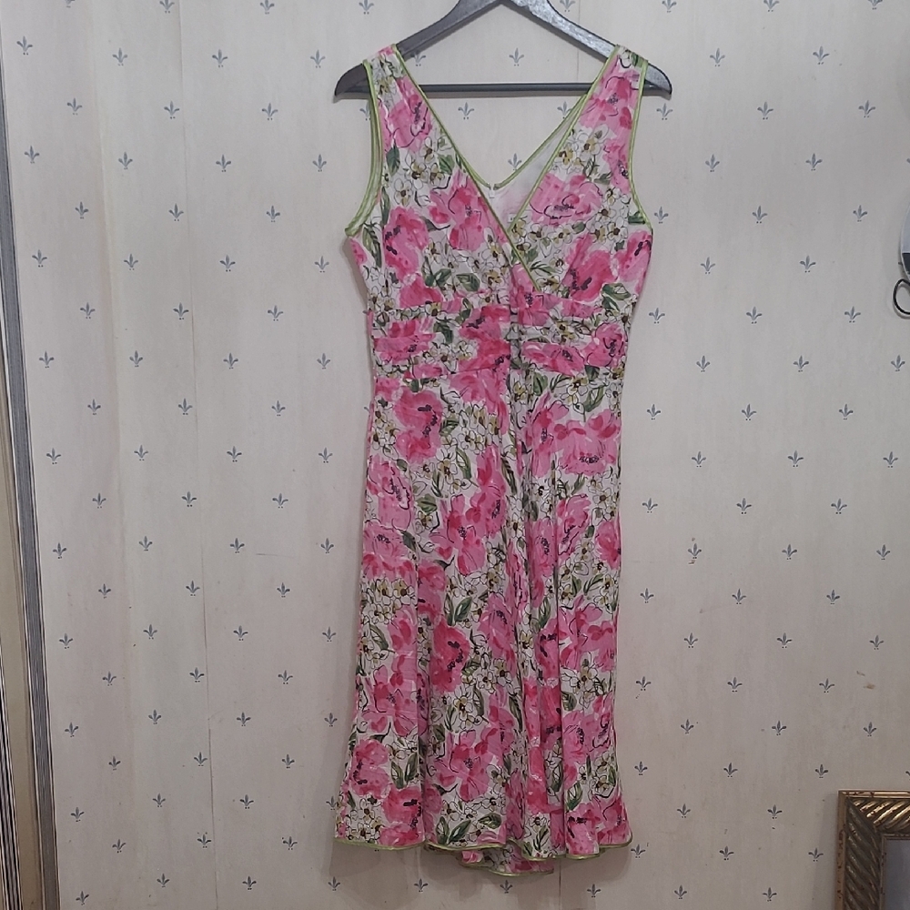 Amanda Lane Pink Floral Midi Dress
